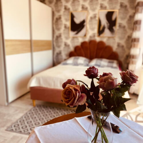 Pokój 2-osobowy na piętrze z widokiem na ogród (możliwa dostawka)