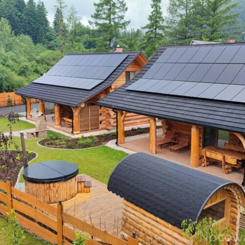 Domek drewniany 8-osobowy z dostępem do ogrodu z widokiem na góry