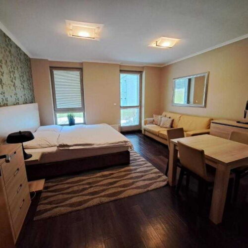 Camera twin cu duș cu chicinetă proprie (se poate solicita pat suplimentar)