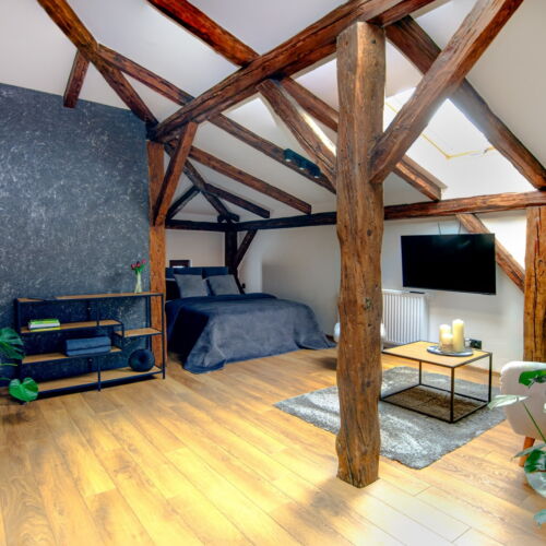 Apartament 2-osobowy na poddaszu z klimatyzacją z 1 pomieszczeniem sypialnianym