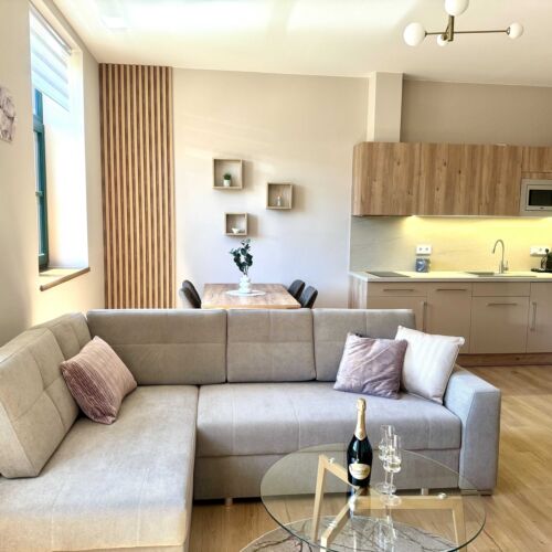 Apartament la etaj cu duș cu 1 camera pentru 2 pers. (se poate solicita pat suplimentar)