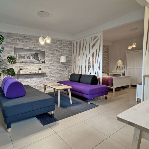 Apartament 2-osobowy z klimatyzacją z dostępem do ogrodu z 1 pomieszczeniem sypialnianym