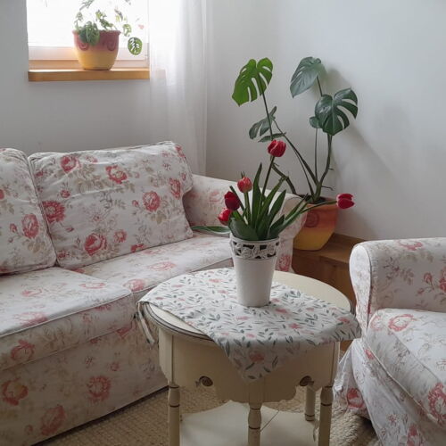 Apartament 3-osobowy na parterze z widokiem na ogród z 2 pomieszczeniami sypialnianymi