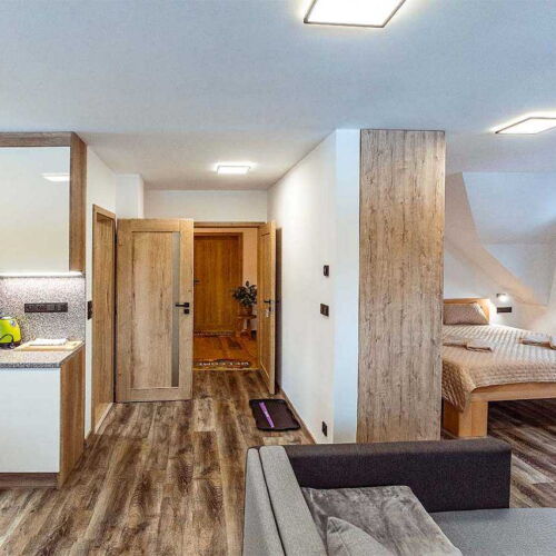 Apartmán so sprchou s vlastnou kuchynkou pre 4 os. s 2 spálňami (s možnosťou prístelky)