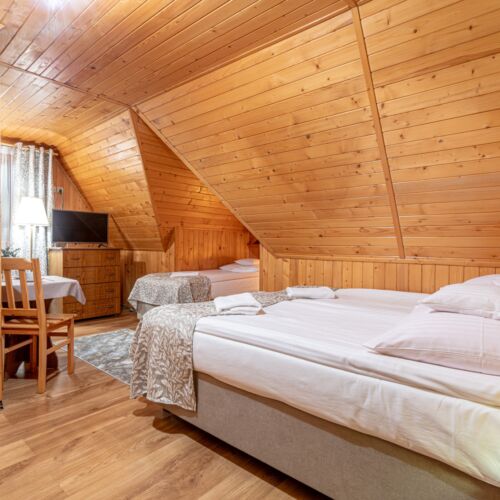 Pokój 4-osobowy na poddaszu z widokiem na góry