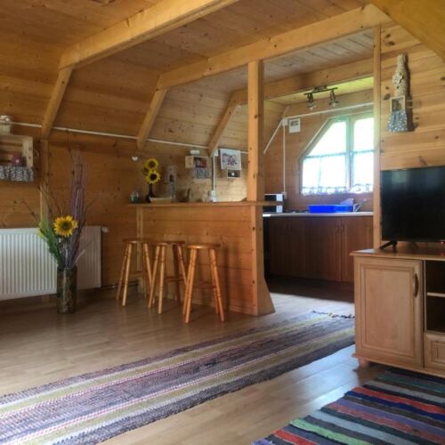 Domek drewniany 9-osobowy z widokiem na ogród