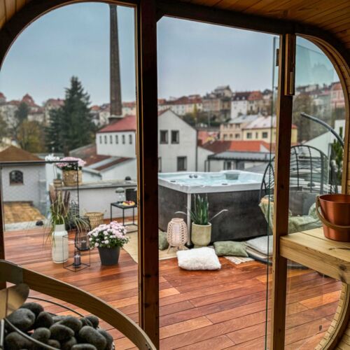 Deluxe Apartman s terasou s manželskou postelí s 1 ložnicí (s možností přistýlky)