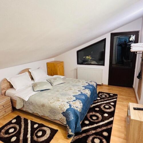 Camera dubla cu vedere spre munte