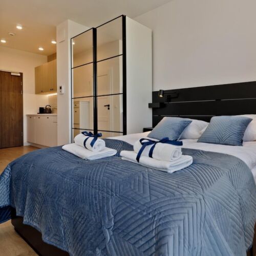 Apartament la parter cu terasă cu 1 camera pentru 3 pers.