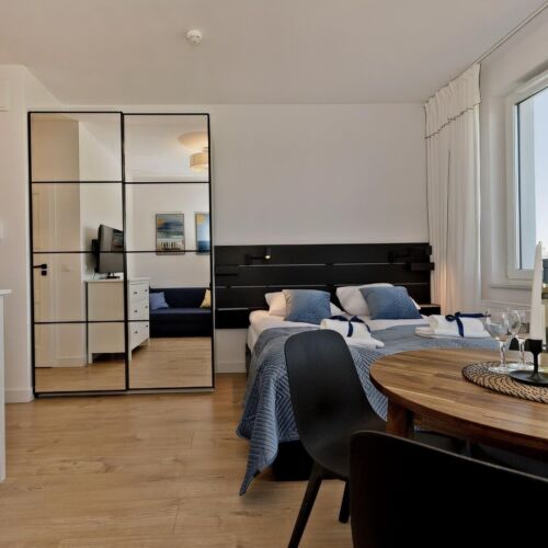 Apartament la etaj cu balcon cu 1 camera pentru 3 pers.