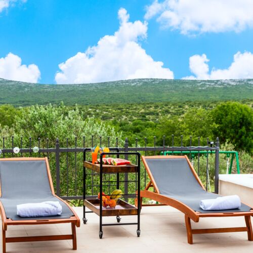 Casă de vacanță cu aer condiționat cu vedere spre grădină pentru 6 pers. (se inchirieaza doar integral)