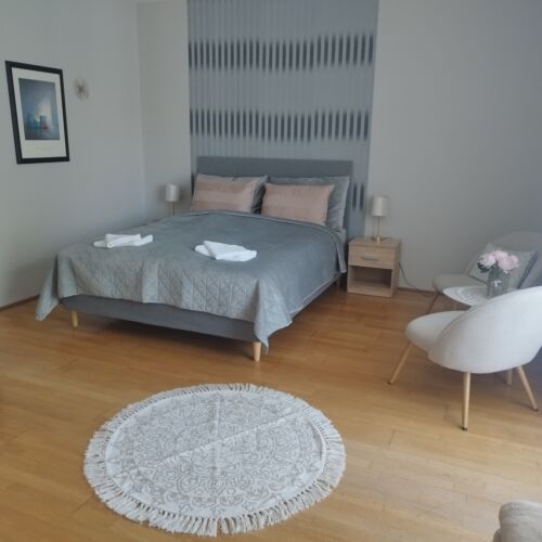 Apartman s manželskou postelí s 1 ložnicí s výhledem na město na poschodí (s možností přistýlky)