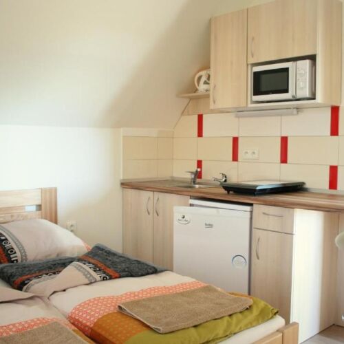 Apartman s balkónem s manželskou postelí s 1 ložnicí na poschodí (s možností přistýlky)