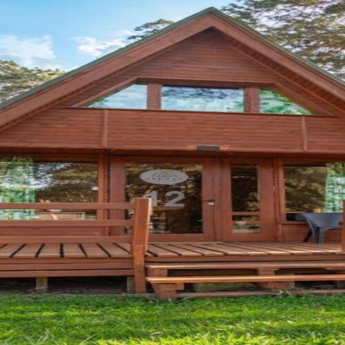 Domek drewniany 6-osobowy z klimatyzacją z tarasem