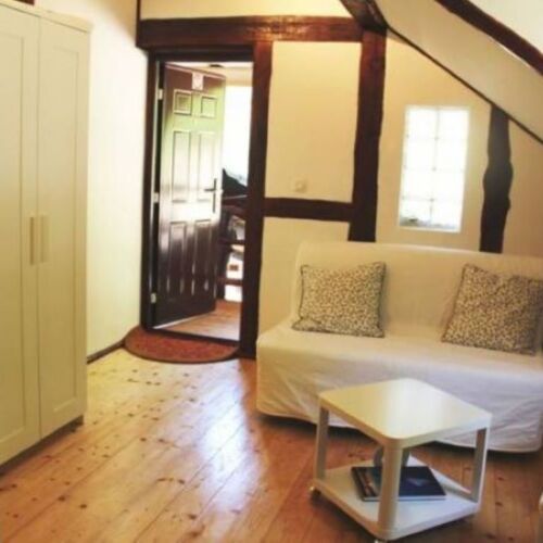 Camera tripla cu chicinetă comună cu vedere spre grădină (se poate solicita pat suplimentar)