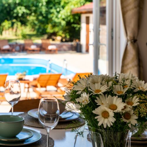 Pogled na vrt Klimatiziran za 9 osoba(e) kuća za odmor