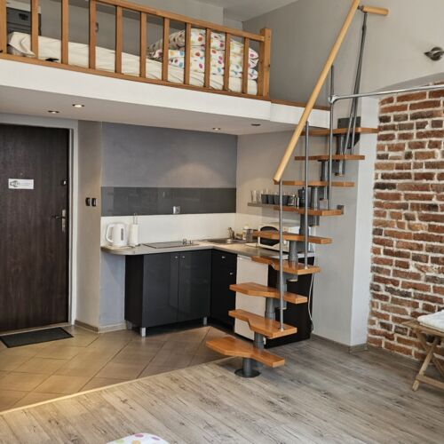 Apartament 2-osobowy na piętrze z balkonem z 1 pomieszczeniem sypialnianym (możliwa dostawka)
