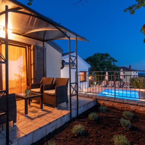 Ferienhaus mit Klimaanlage und Aussicht auf das Meer