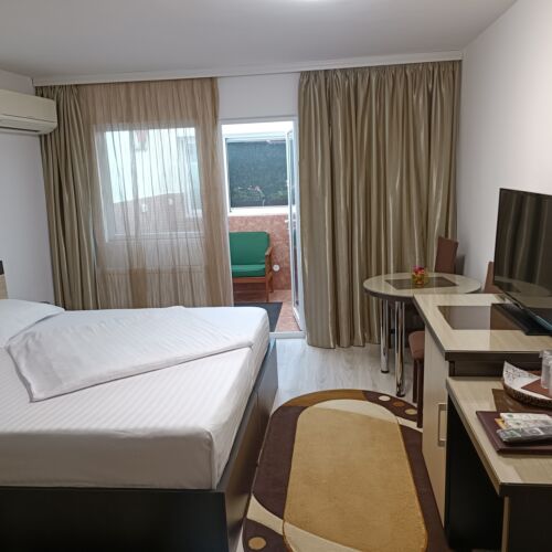 Camera tripla la parter cu vedere spre curte