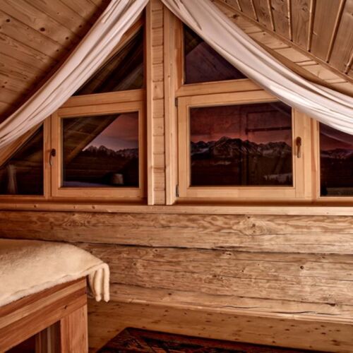 Domek drewniany 6-osobowy z widokiem na góry