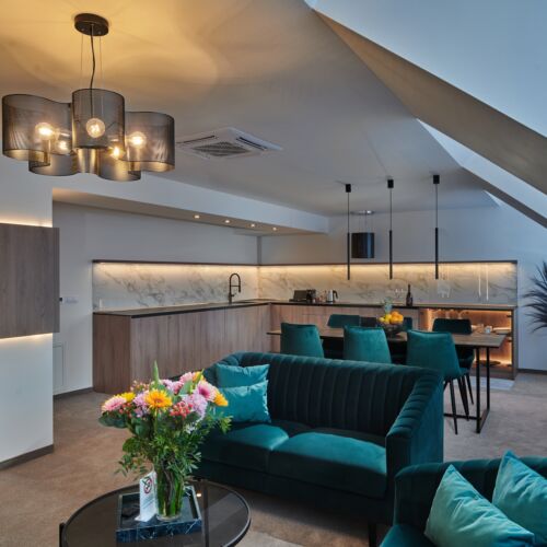 Suita vip cu vedere spre oraș cu 2 camere pentru 4 pers.