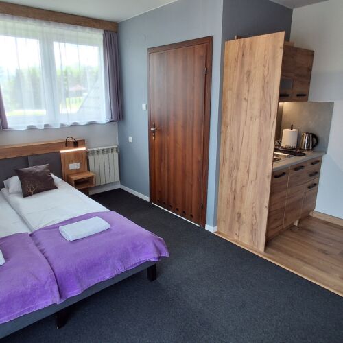 1-Room Balcony Apartment for 2 Persons with Kitchenette