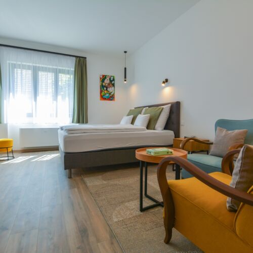 Deluxe Apartman s manželskou postelí s 1 ložnicí na poschodí