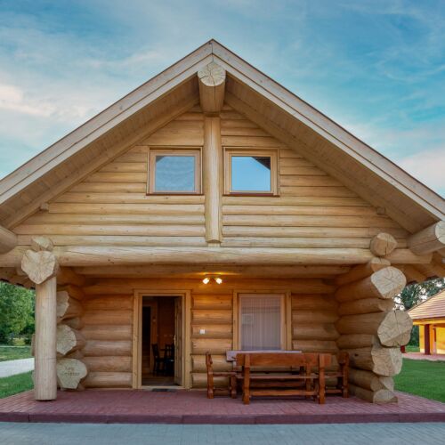 Pogled na park Obiteljski za 6 osoba(e) drvena kuća (mogućnost dodavanja pomoćnog kreveta)