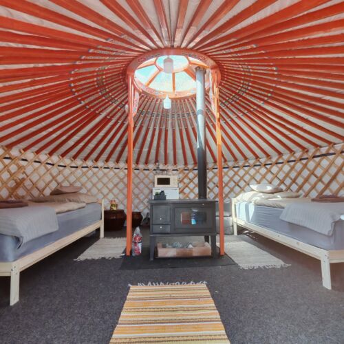 Hütte mit Aussicht auf den Wald