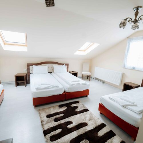 Camera cvadrupla la mansardă