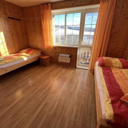 Apartman s vlastní kuchyní pro 8 os. se 2 ložnicemi s výhledem na sjezdovku