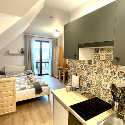 Apartament 4-osobowy z łazienką z aneksem kuchennym z 1 pomieszczeniem sypialnianym