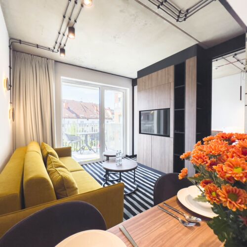 Apartament 4-osobowy Komfort z balkonem z 2 pomieszczeniami sypialnianymi