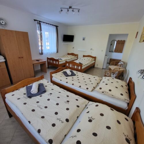 Camera cvadrupla la parter cu baie