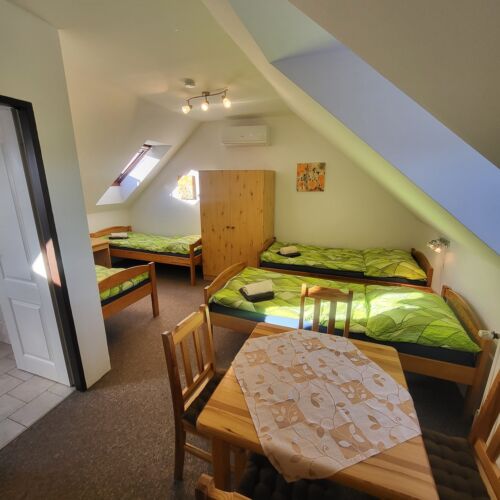 Camera cvadrupla la mansardă cu baie