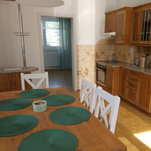 Apartament la parter cu vedere spre grădină cu 1 camera pentru 4 pers.