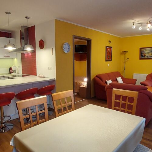 Family 2-Zimmer-Apartment für 4 Personen mit Aussicht auf den Garten