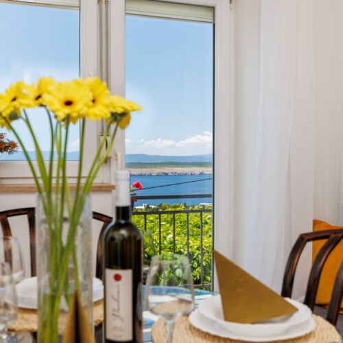 Sea View 1-Room Balcony Apartment for 2 Persons (extra bed available)